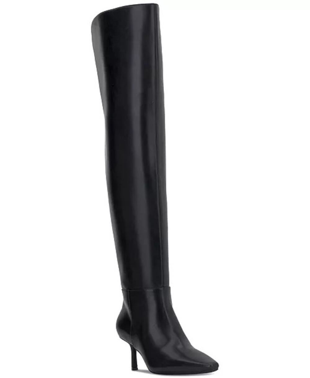 I.N.C. Jackston Over-The-Knee Boots Black Kitten Heel Square Toe 8.5M